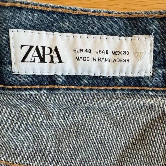 Zara | Straight Leg Women Jean Denim Distressed Blue 8 - Picture 6 of 12